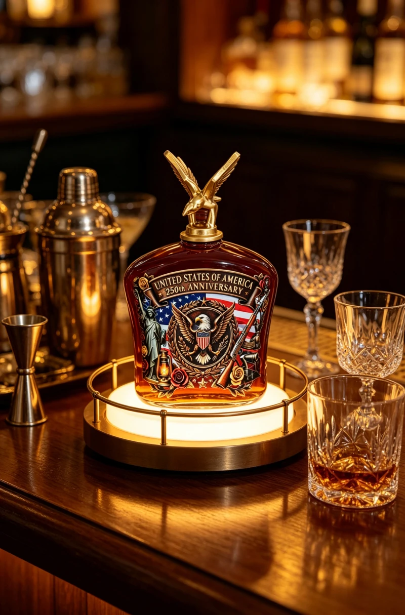 Vintage Collectible Liquor Bottles - Vintage Amerikan Özgürlük Kartalı Viski Sürahisi,