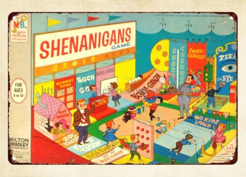 Vintage Collectibles Store - Shenanigans Board Game 1964 metal tabela,