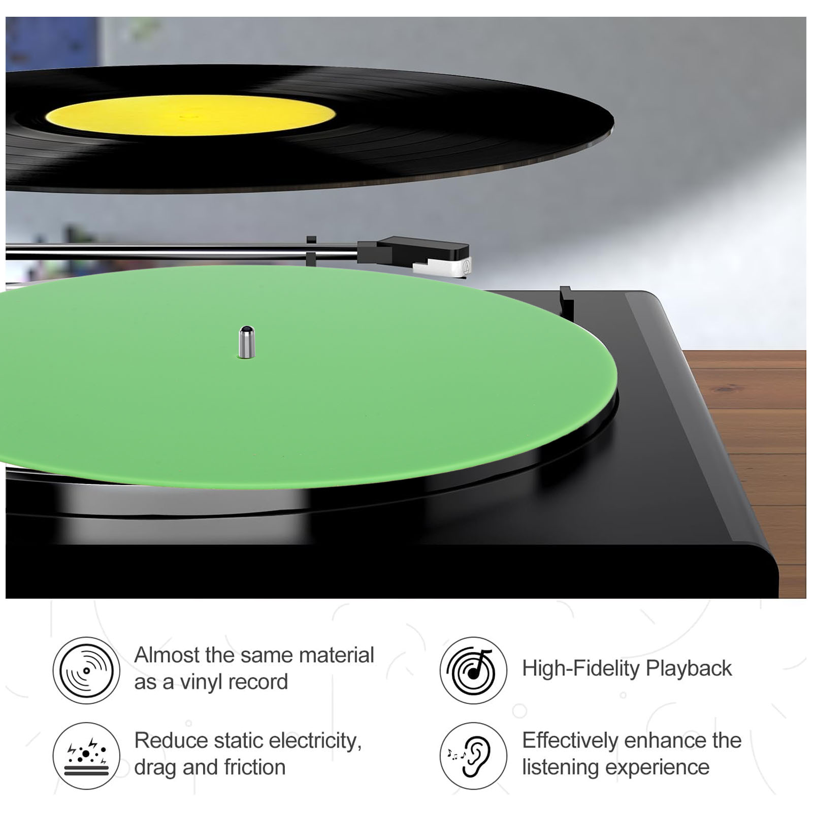 Vinyl Record Cleaner - Kayıt Tabağı Slipmat Akrilik Pikap Kayma