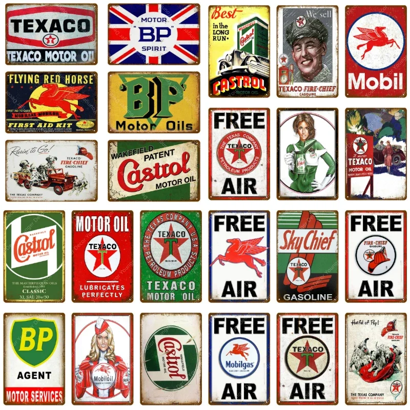 Vintage Collectible Plates - Vintage Texaco Motor Yağı Tabelaları Sky