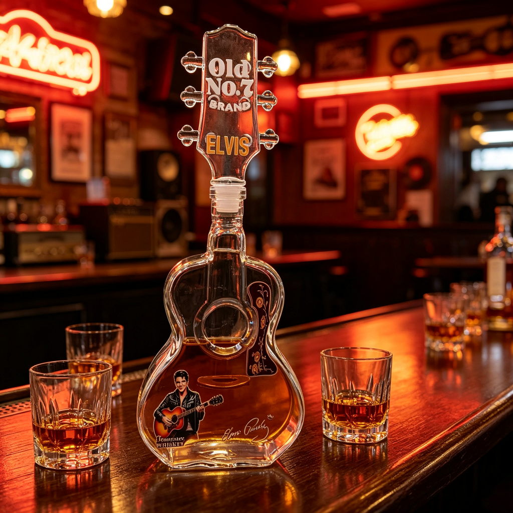 Elvis Presley Gitar Şekilli Ca - Vintage Collectible Liquor Bottles incelemesi ve fiyatı